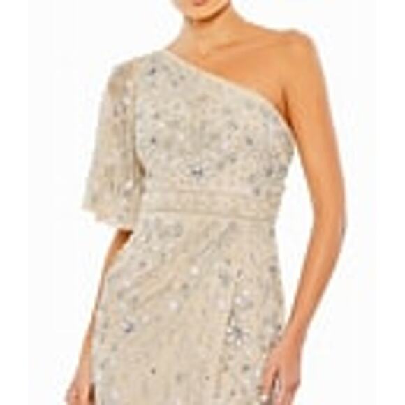 Mac Duggal 93635 - Asymmetric Beaded Evening Dress - Size 12 - Picture 1 of 3